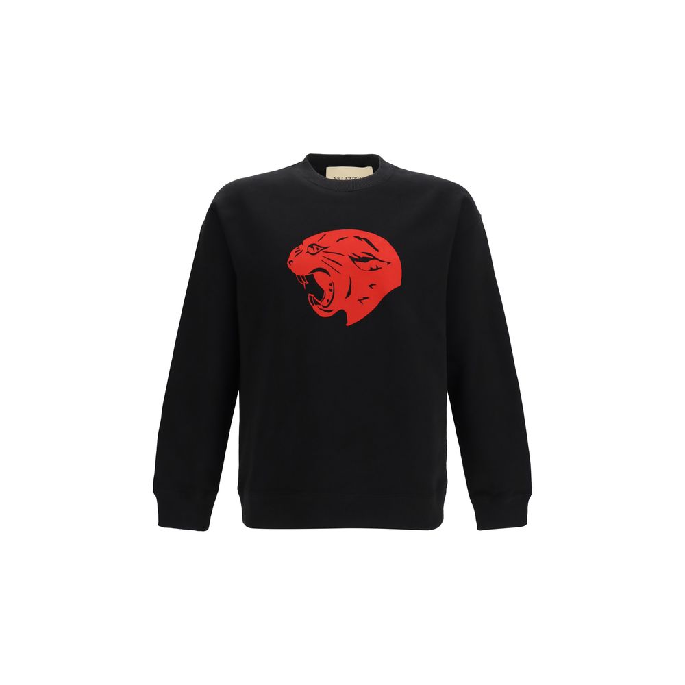 Valentino Garavani Black Cotton Sweatshirt for Men