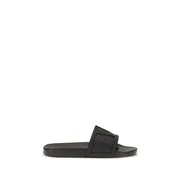 Valentino Garavani Black Rubber Flat Sandals