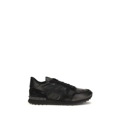Valentino Garavani Black Polyester Athletic Sneakers for Men