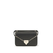 Valentino Garavani Black Calf Leather Bos Taurus Shoulder Bag
