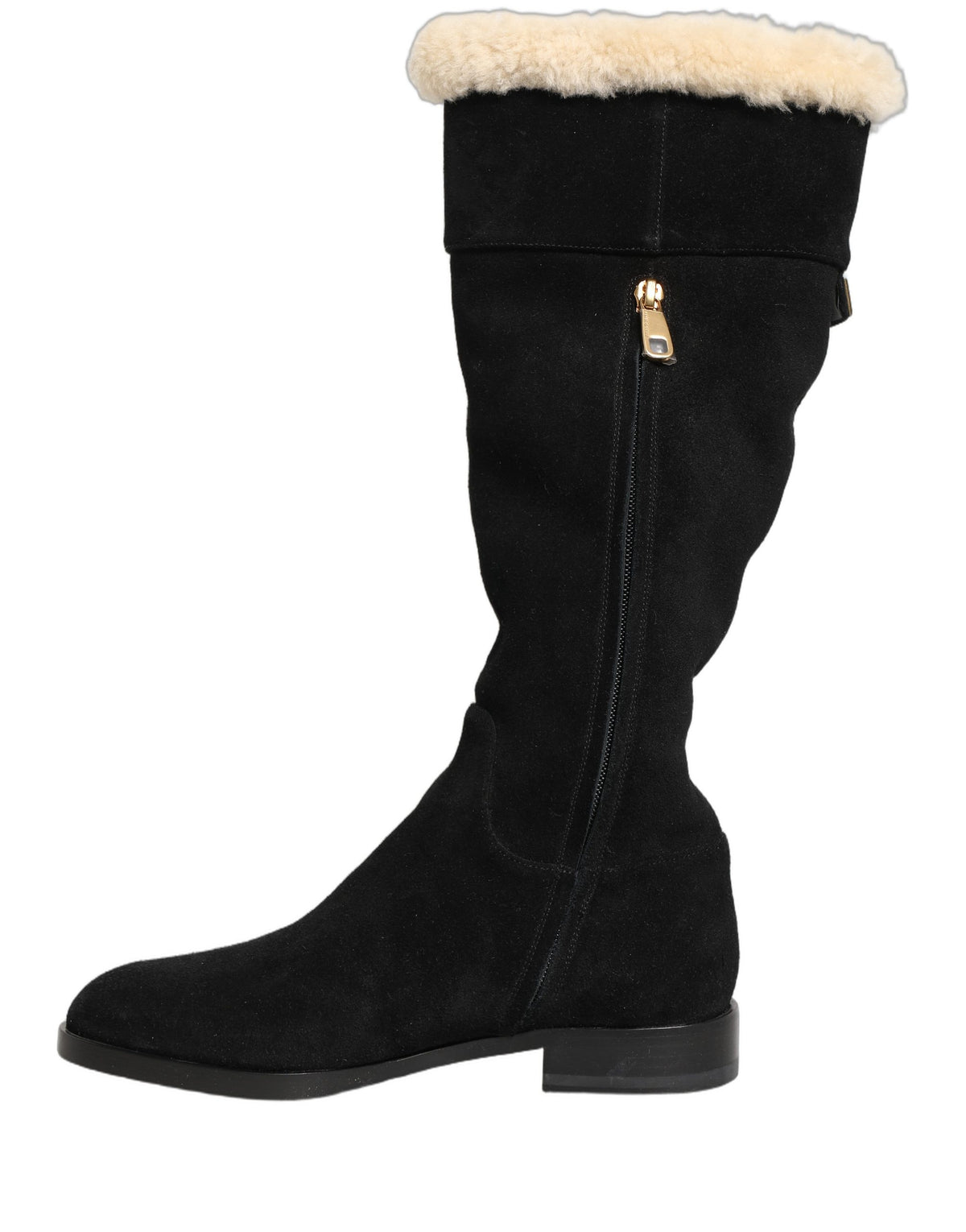 Dolce & Gabbana Suede Leather Knee High Boots Black for Women