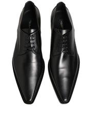 Dolce & Gabbana Black Leather Lace Up Derby Dress Shoes