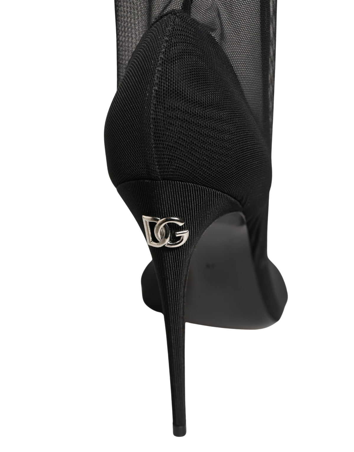 Dolce & Gabbana Black Nylon Mesh Sock Style Boots Shoes
