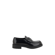 Prada Black Calf Leather Bos Taurus Platform Loafers