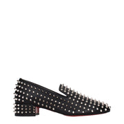 Christian Louboutin Black Leather Slip-On Loafers