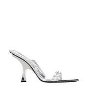 The Attico Gray Leather Stiletto Heel Sandals