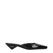 Prada Black Leather Flat Sandals