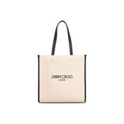 Jimmy Choo Beige Canvas Tote Bag