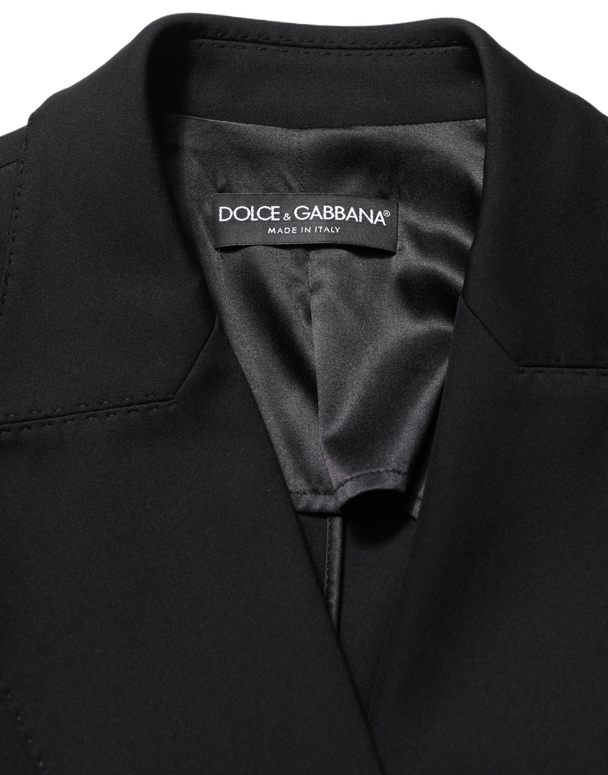 Dolce & Gabbana Black Double Breasted Crepe Blazer Jacket
