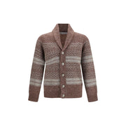 Brunello Cucinelli Bordeaux Alpaca Vicugna Pacos Cardigan