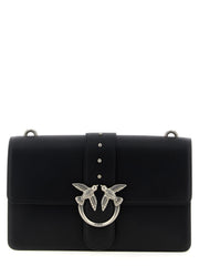 PINKO Black Goatskin Crossbody Bag