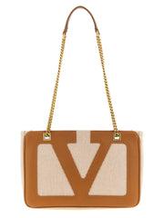 Valentino Garavani Brown Cotton Shoulder Bag