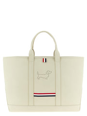 Thom Browne White Calfskin Tote Bag