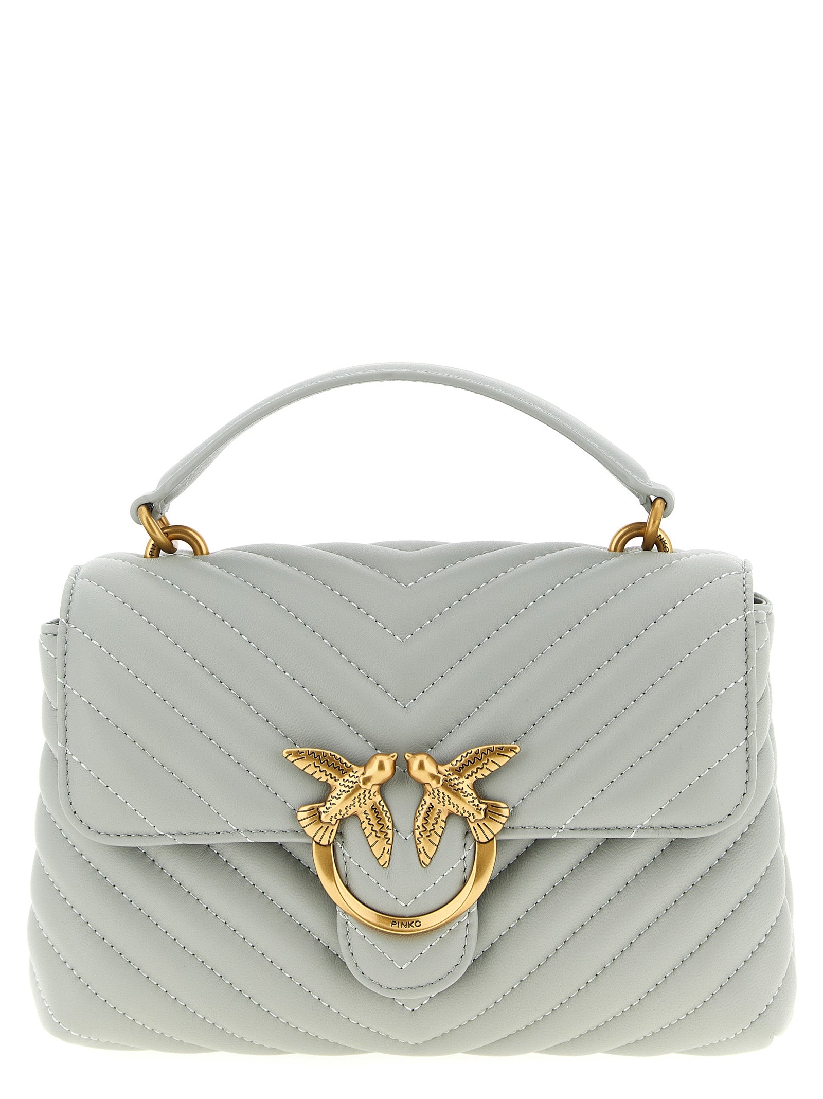 PINKO Gray Lambskin Handbag