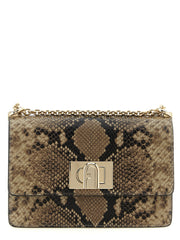 Furla Gray Goatskin Crossbody Bag