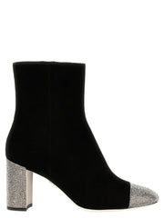RENE CAOVILLA Black Leather Ankle Boots