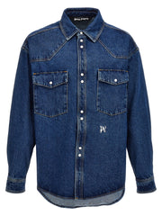 Palm Angels Blue Polyester Denim Jacket