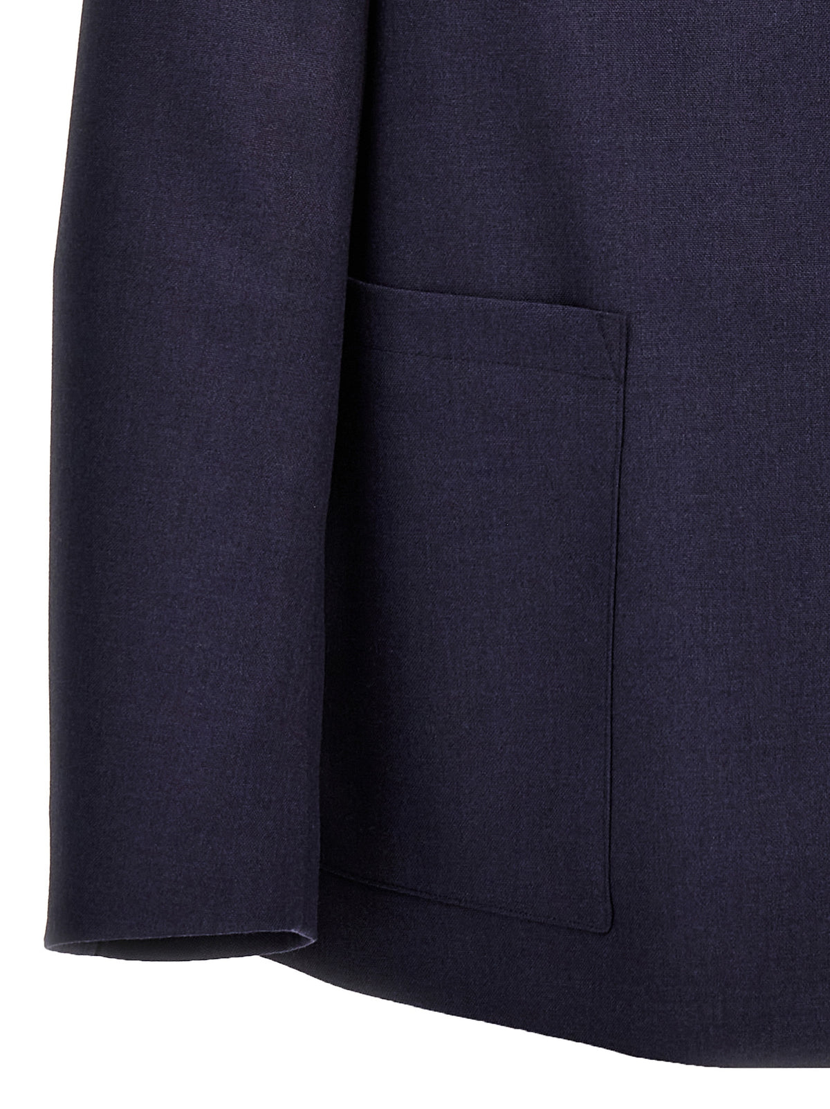 Fendi Blue Virgin Wool Full-Length Jacket