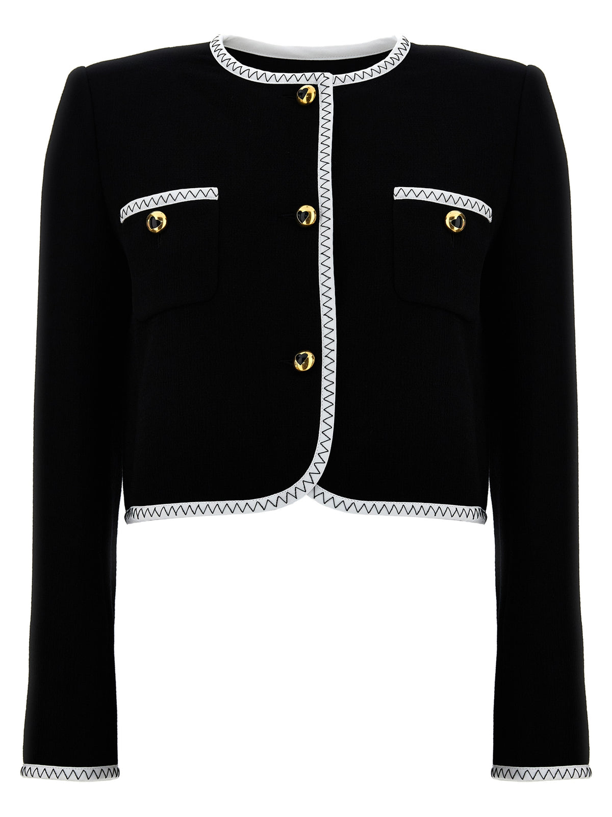 Moschino Bicolor Viscose Full-Length Jacket