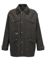 Fendi Brown Polyester Full-Length Jacket