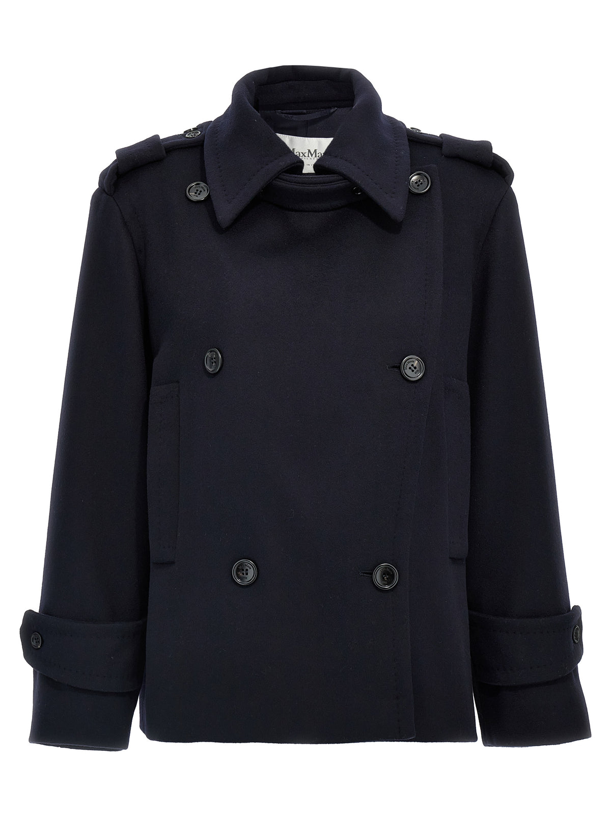 Max Mara Blue Virgin Wool Coat
