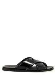 Church's Black Calf Leather Bos Taurus Slides