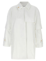Max Mara White Cotton Coat