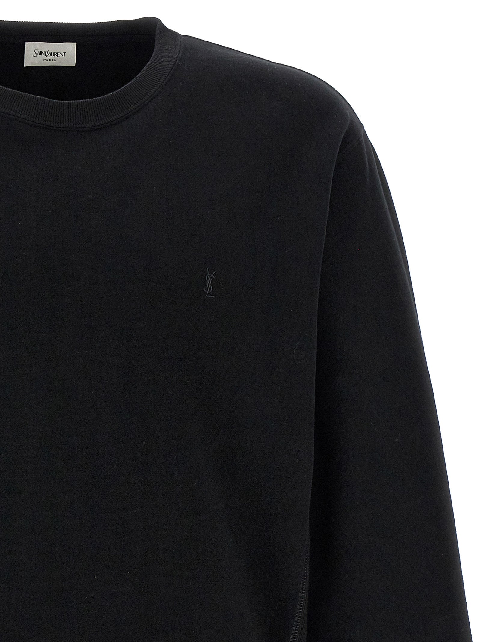 Saint Laurent Black Cotton Sweatshirt for Men