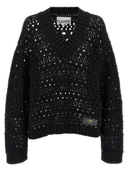 Ganni Black Cotton Cardigan