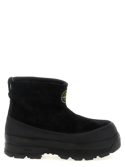 Stone Island Black Rubber Ankle Boots
