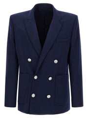 Balmain Blue Virgin Wool Blazer