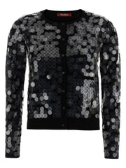 Max Mara Black Virgin Wool Cardigan