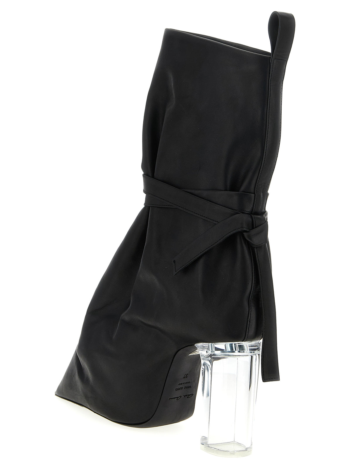 Rick Owens Black Cowhide Ankle Boots