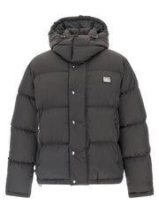 Dolce & Gabbana Gray Polyamide Full-Length Jacket