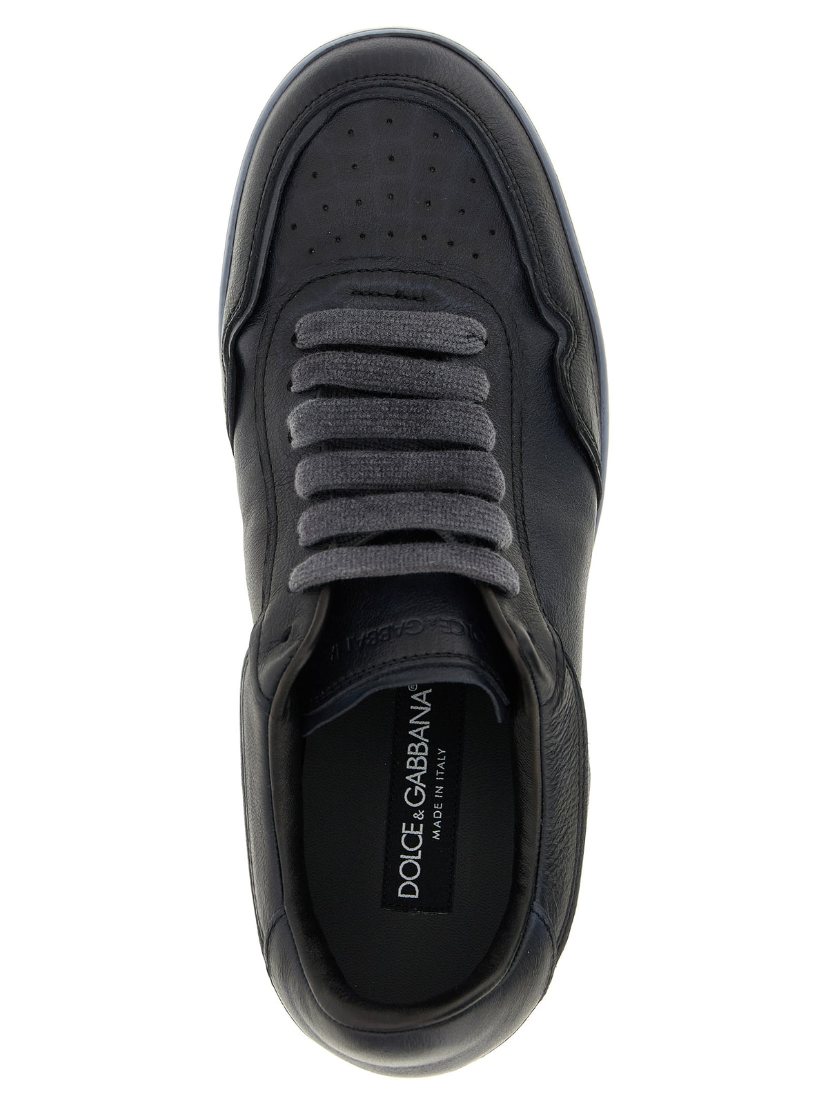 Dolce & Gabbana Black Lamb Leather Low Top Sneakers