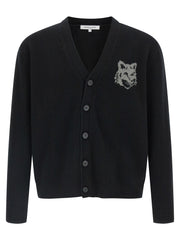 Maison Kitsuné Black Merino Wool Cardigan