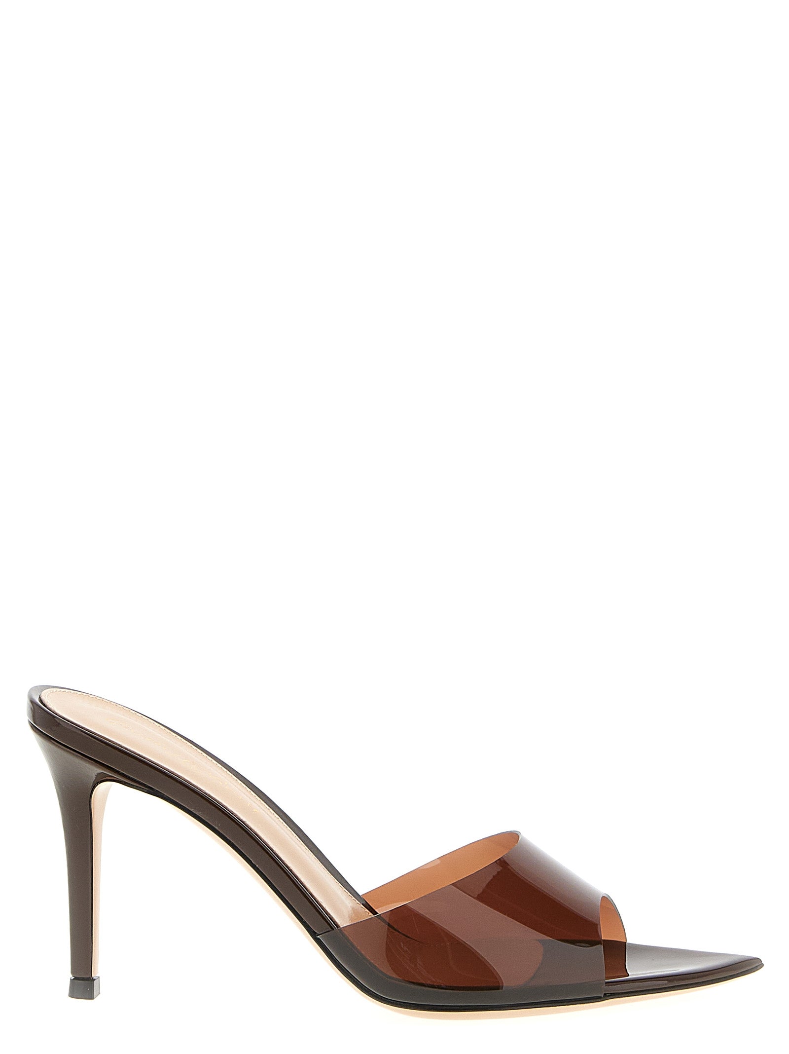 Gianvito Rossi Brown Plastic Stiletto Heel Sandals