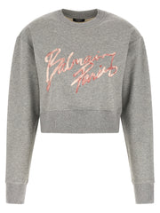 Balmain Gray Cotton Sweatshirt