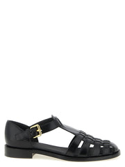 Church's Black Calfskin Flat Sandals