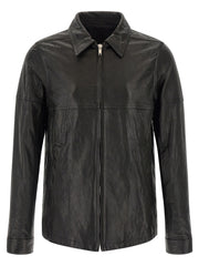 Rick Owens Black Lamb Leather Leather Jacket