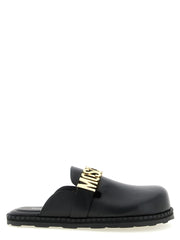 Moschino Black Calfskin Clogs