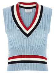 Thom Browne Blue Cotton Sleeveless Jacket