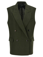 Max Mara Bicolor Linen Sleeveless Jacket