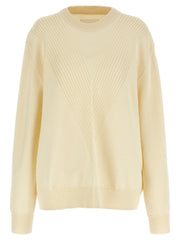 Jil Sander White Wool Cardigan