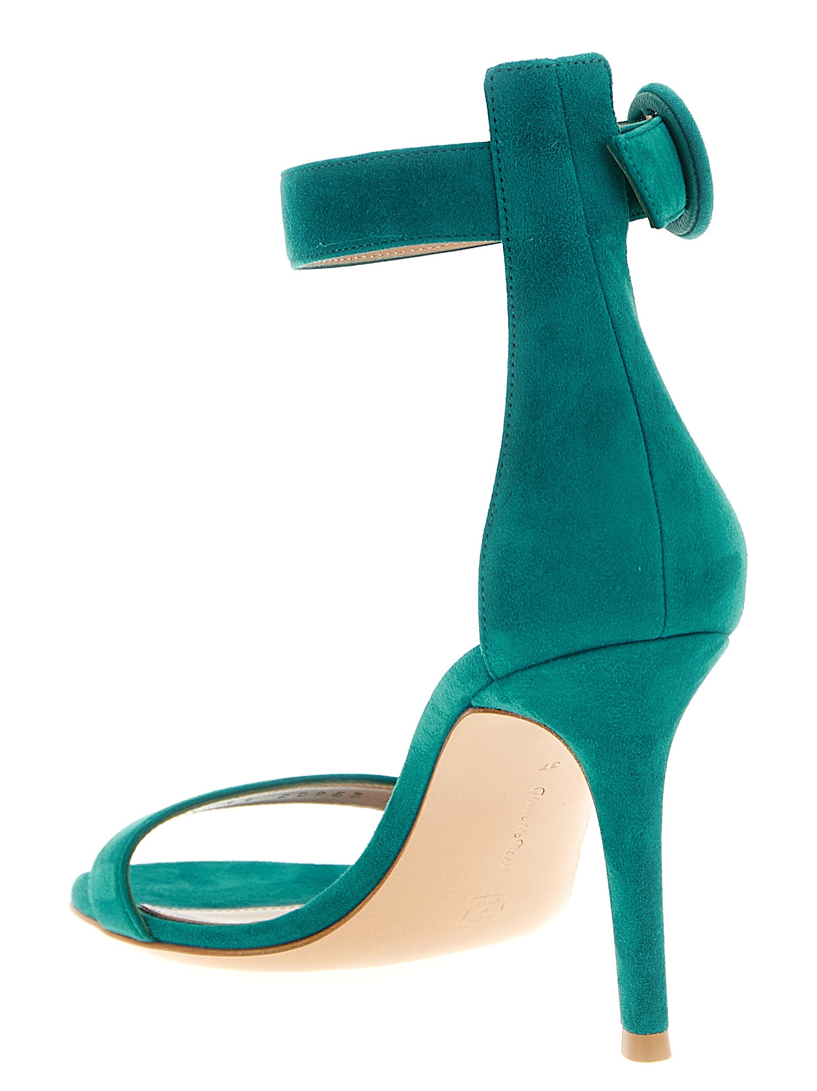 Gianvito Rossi Bicolor Suede Leather Stiletto Heel Sandals