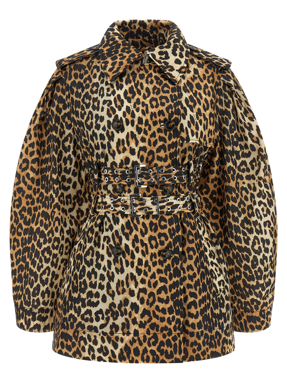 Ganni Brown Recycled Polyamide Coat