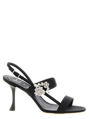 Roger Vivier Black Viscose Stiletto Heel Sandals
