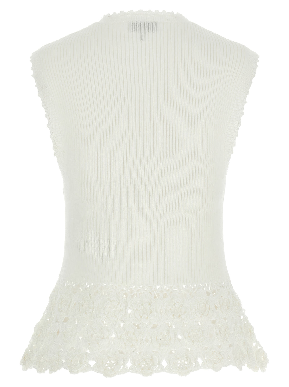 Ganni White Organic Cotton Sleeveless Jacket