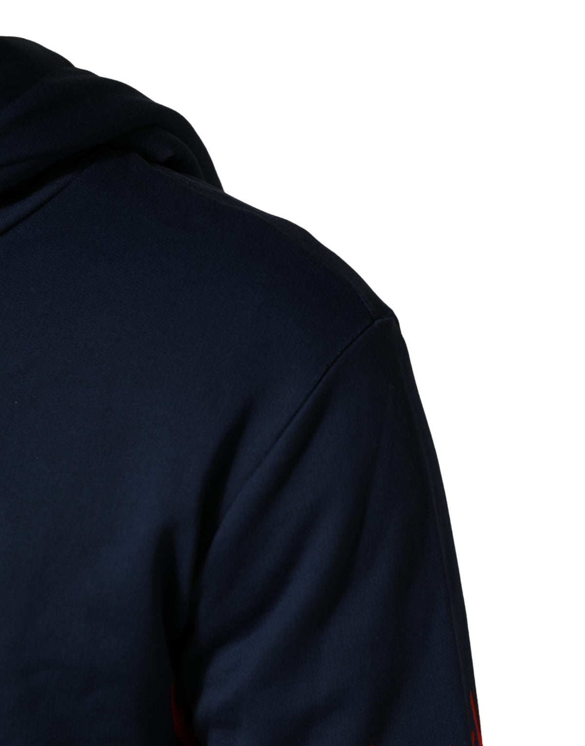 Dolce & Gabbana Blue Cotton Coral Logo Hooded Sweatshirt Sweater for Men