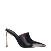 Off-White Black Leather High Heel Pumps